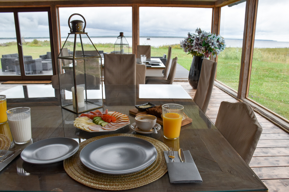 Hoteltipp Muhu Estland Bottengarn Boutique Guesthouse Frühstück mit Ausblick