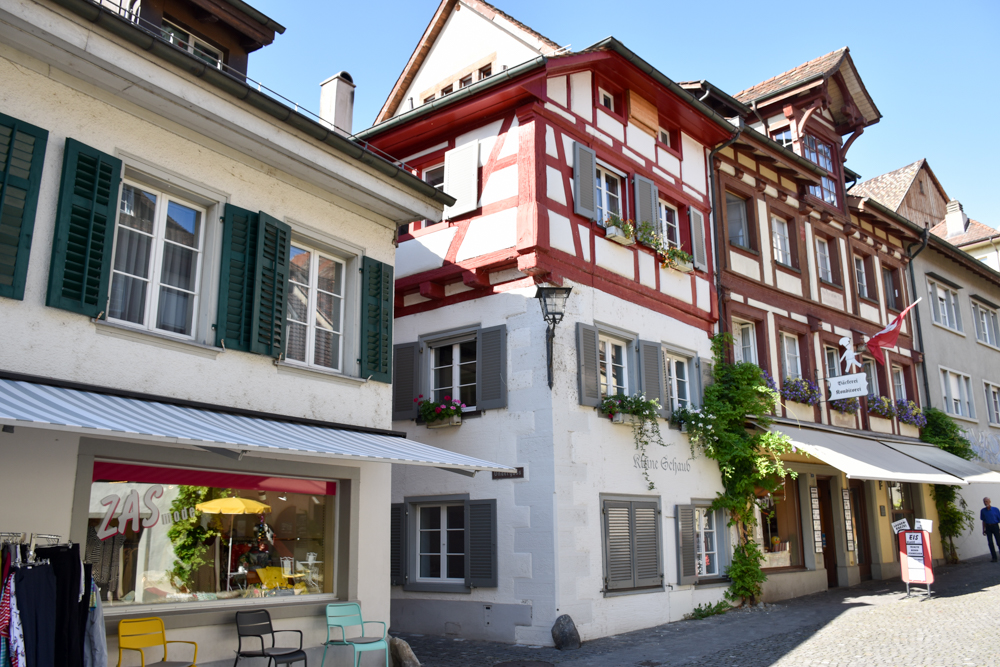 Familienwochenende Schaffhauserland Schweiz Häuser in Stein am Rhein