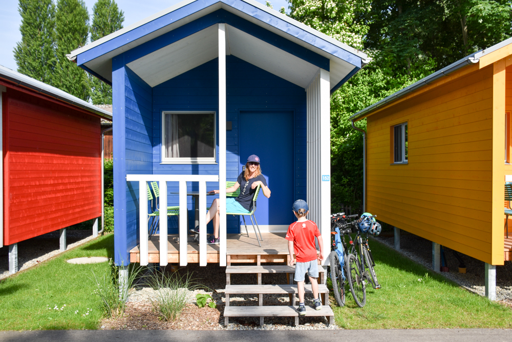 Familienroute Bodensee Rhein Bad Ragaz bis Schaffhausen Fahrradtour Schweiz Fischerhaus auf dem Camping Fischerhaus in Kreuzlingen