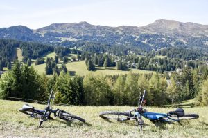 Die familienfreundliche Bike Tour Lenzerheide Tal Tour 601 bietet ein tolles Panorama