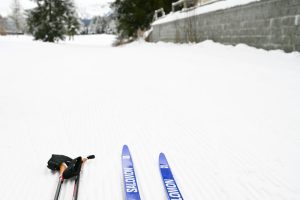 Salomon Langlauf Ski auf der Loipe in Davos