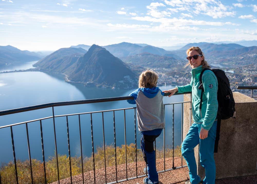 Familienfreundliche Wanderung Monte Bre Lugano Tessin