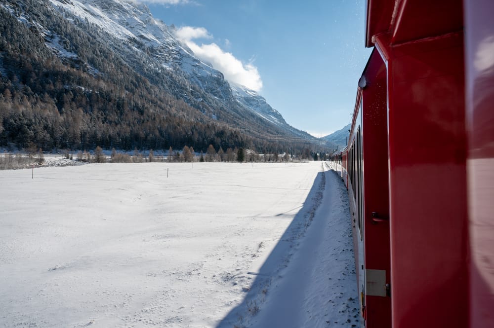 Zugreise Chur Tirano Rhätische Bahn mit Kindern