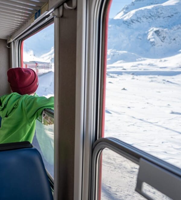 Zugfahrt Chur Tirano Rhätische Bahn mit Kindern