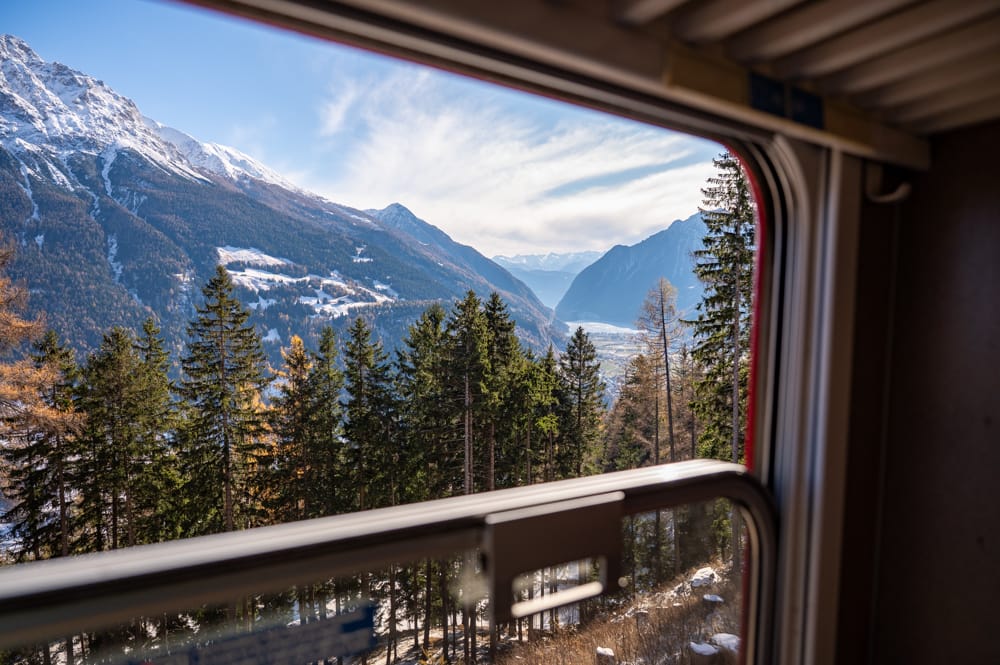Zugreise Chur Tirano Rhätische Bahn mit Kindern